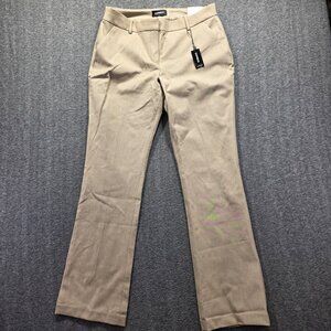 Express Pants Womens 12R Khaki Columnist Barely Boot Mid Rise Stretch Dress